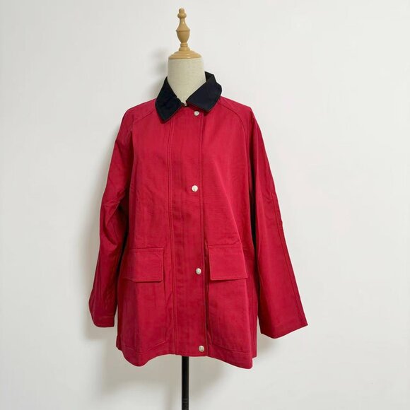 The Row  elodianna two-tone cotton-canvas jacket - red - Picture 3 of 10